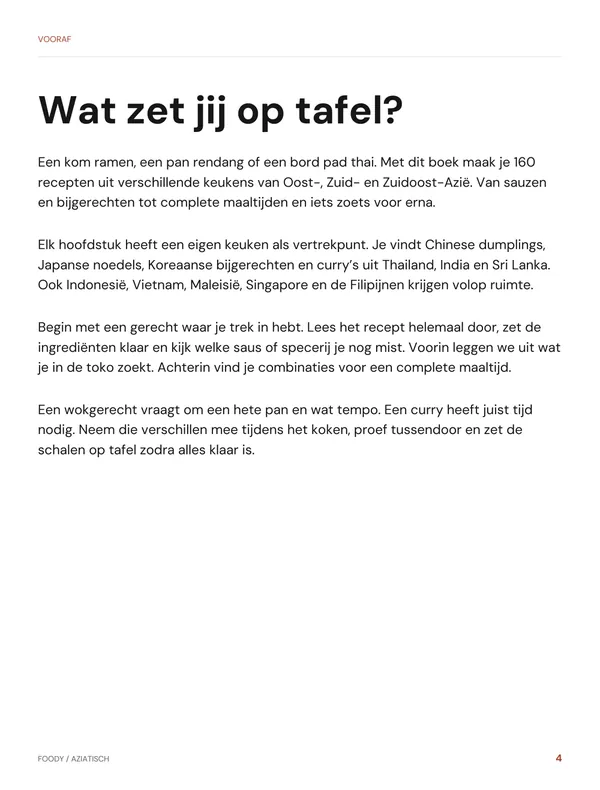 Vooraf uit het Aziatische kookboek van Foody