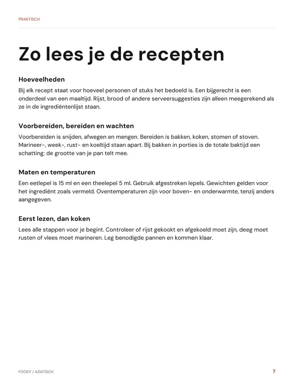 Zo lees je de recepten: praktische uitleg uit het Aziatische kookboek van Foody