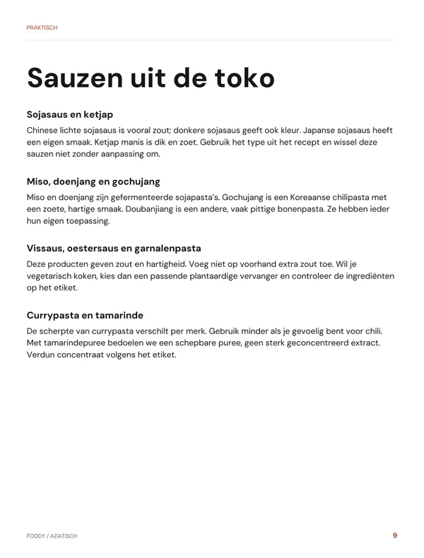 Praktisch: sauzen uit de toko uit het Aziatische kookboek van Foody