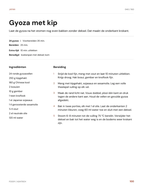 Gyoza met kip: recept uit het Aziatische kookboek van Foody