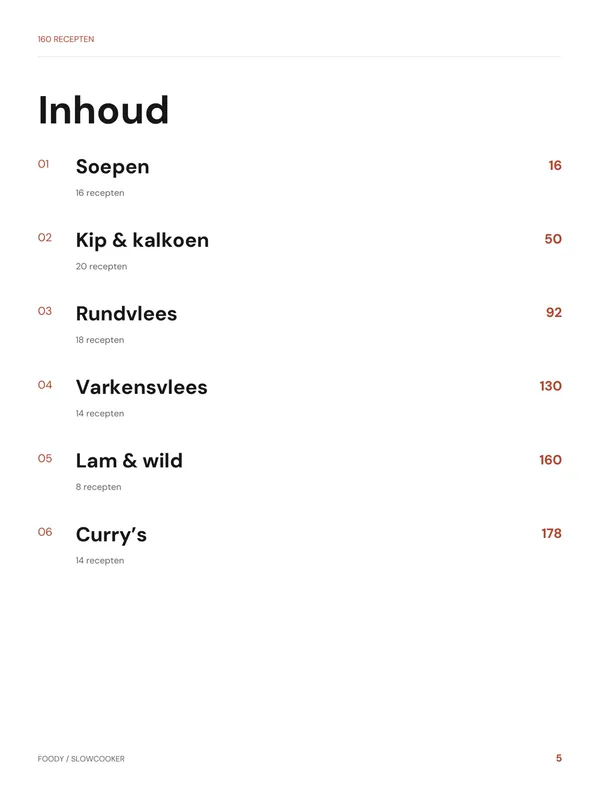 Inhoud: hoofdstuk 1 tot en met 6 uit het slowcooker kookboek van Foody