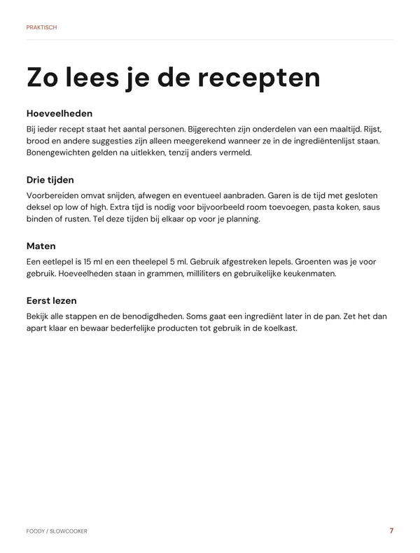 Zo lees je de recepten: praktische uitleg uit het slowcooker kookboek van Foody