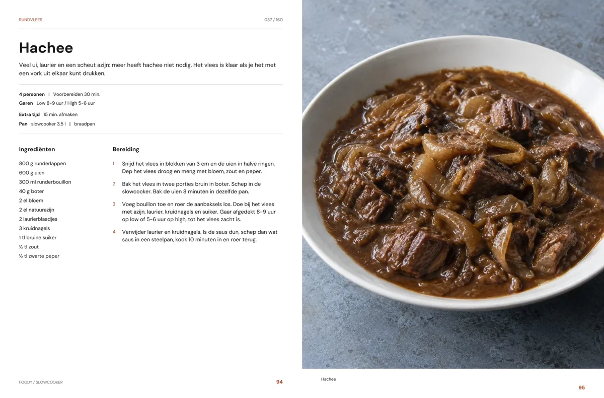 Hachee: recept en beeld naast elkaar