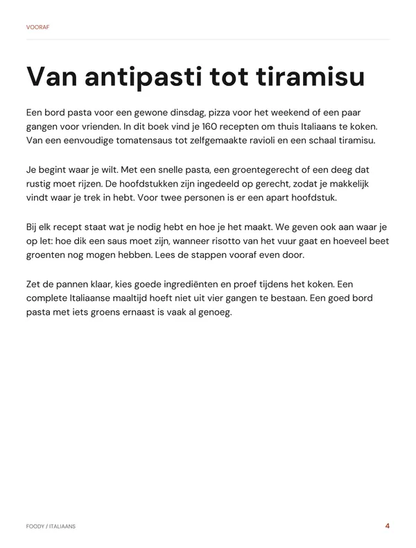 Vooraf uit het Italiaanse kookboek van Foody