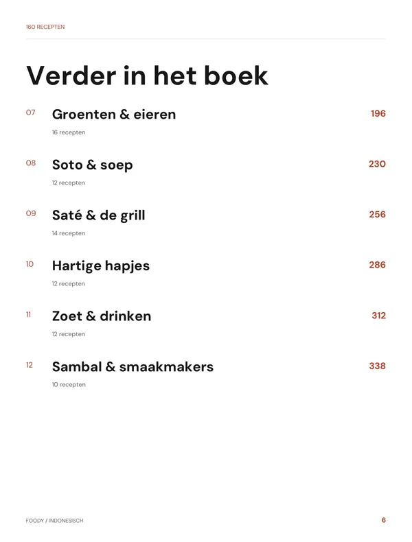 Inhoud: hoofdstuk 7 tot en met 12 uit het Indonesische kookboek van Foody