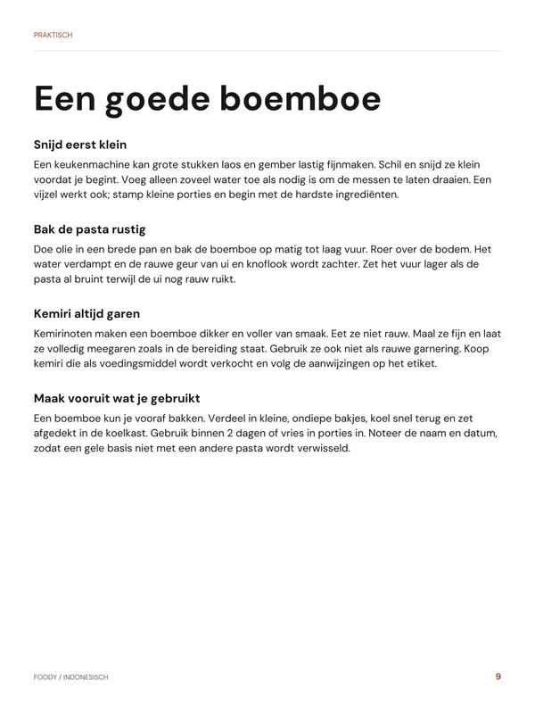 Praktisch: een goede boemboe uit het Indonesische kookboek van Foody