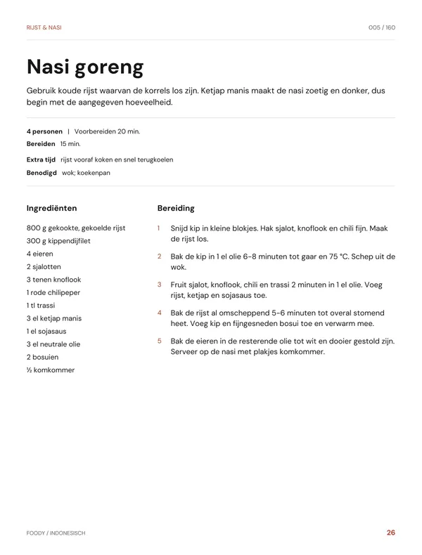 Nasi goreng: recept uit het Indonesische kookboek van Foody