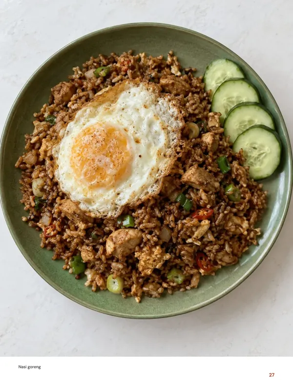 Nasi goreng: beeld uit het Indonesische kookboek van Foody