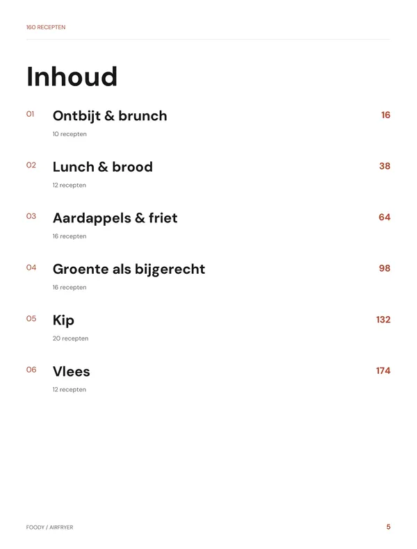 Inhoud: hoofdstuk 1 tot en met 6 uit het Foody Airfryer-kookboek